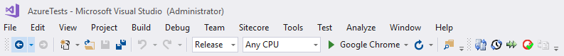 Snapshot of Visual Studio toolbar